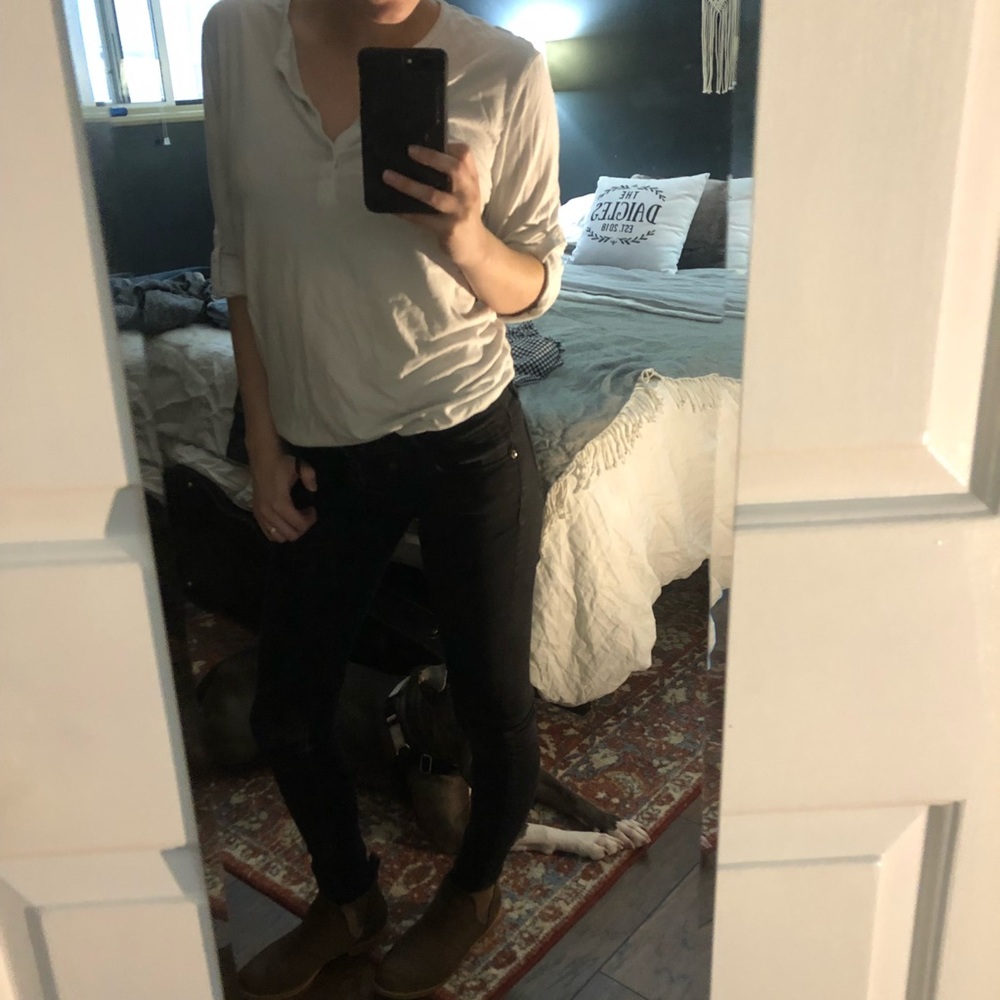 H&M White Henley